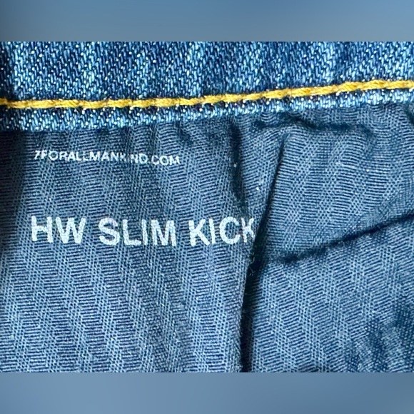 7 for all Mankind NWT SZ 25 Luxe Vintage High Waist Slim Kick Blue Jean - Picture 3 of 10